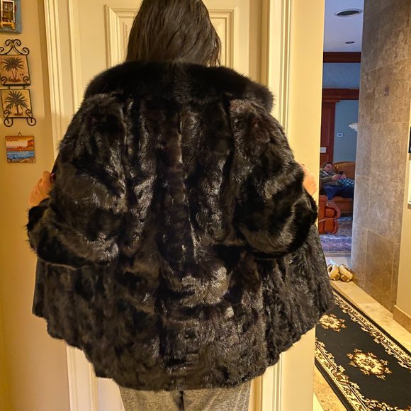 Reversable Leather and Mink three quarter Jacket - Picture 1 of 11